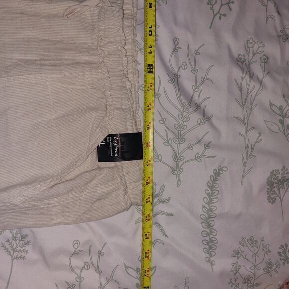 New York & Co Boyfriend drawstring linen pants cream stripes Size xl Resort wear - Picture 6 of 13